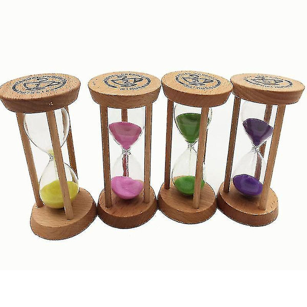 Trä timglas 30 sekunder + 1 + 2 + 3 + 5 + 10 minuter Timer Kreativ gåva Studie Dekoration