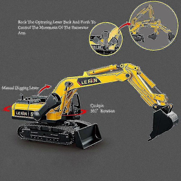 Leikkiauto Poika Suuri Rakennusajoneuvo Kaivuri Bulldozer Pihti Maaporakone Malli