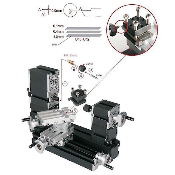 Z044MT Metall 2-Positions Verktygsstolpe Svarv Verktygsstöd Fäste Metall Roterande Svarvtillbehör (C)