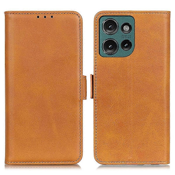 Til Motorola Edge 50 Neo 5G Etui Stativ Ko-læder Tekstur PU Læder Telefon Cover - Sort Multicolor Yellow