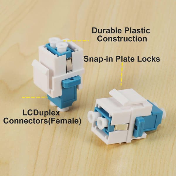 LC Fiberoptisk Adapter LC til LC Duplex Multimode 10GB F/F Kobling for Vegguttak, Patchpaneler