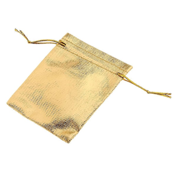 50 Stk. Organza Poser Bryllupsgave Snøre Smykketaske Gavepose Guld (C)