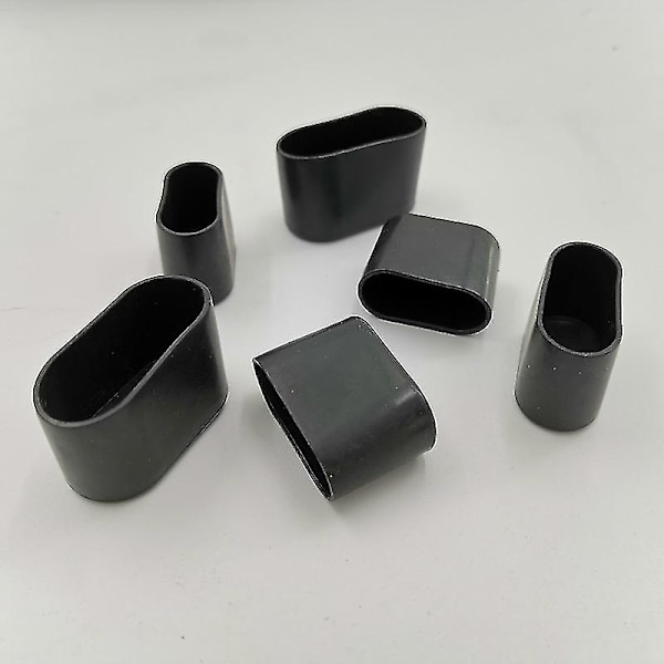 16 stk. Stolebeskytter til Stoleben, Gulvbeskytter, 40 x 20 mm, Sort
