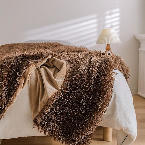Kastfilt - Fuzzy Fluffy Super Mjuk Päls Dekorativ Bekväm Shag Tjock Shaggy Kastar och Filtar Soffa, Soffa, 47x59 tum