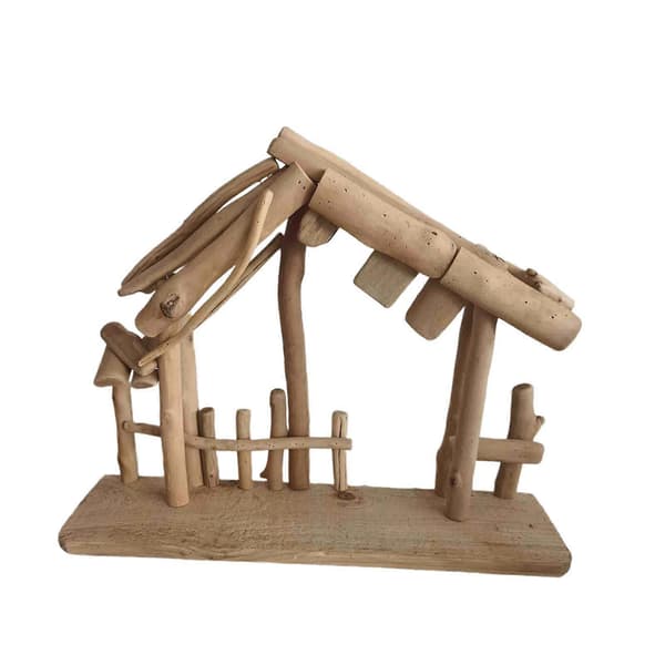 Utendørs Nativity Stable Dekor i Tre