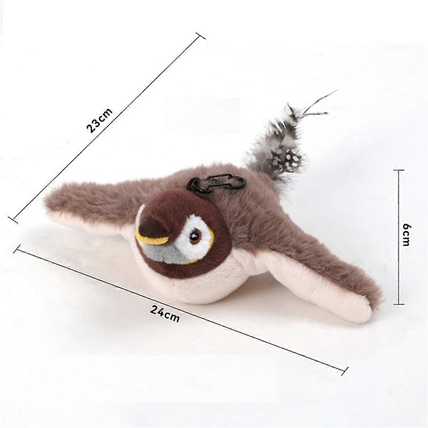 Interaktiv Kvittrande Fågel Katt Leksak Med Fladdrande Vingar, Simulerad Elektrisk Flygande Fågel Katt Leksak, Fladdrande Jakt Katt Leksak Fågel As Shown