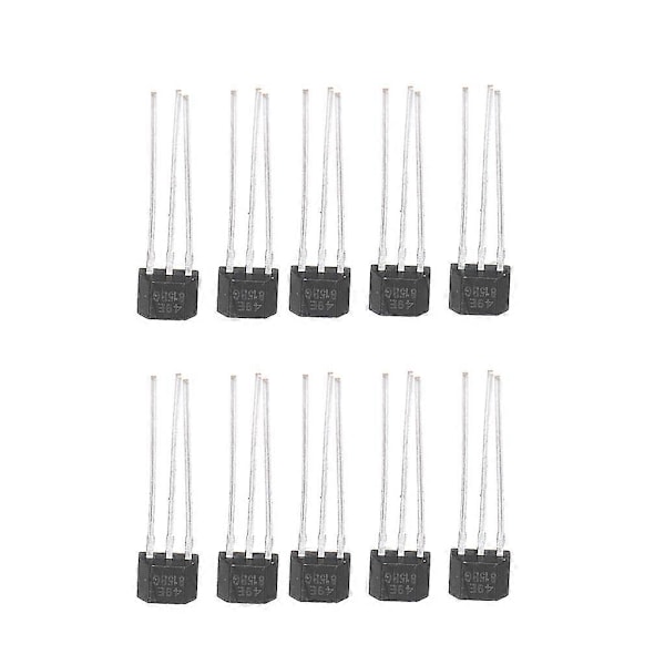 10 st 49E Hall-element OH49E Spänningsregulator Hall-effektsensor Linjärbrytare Black