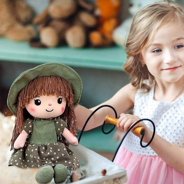 Mjuk Babydocka Med Kläder, 15.7 Söt Trasdocka Ragdoll Plysch Fylld Leksak Med Hatt Kjol Handgjord Prinsessa Plysch Leksak Babyflickor Sovande Partnerdocka
