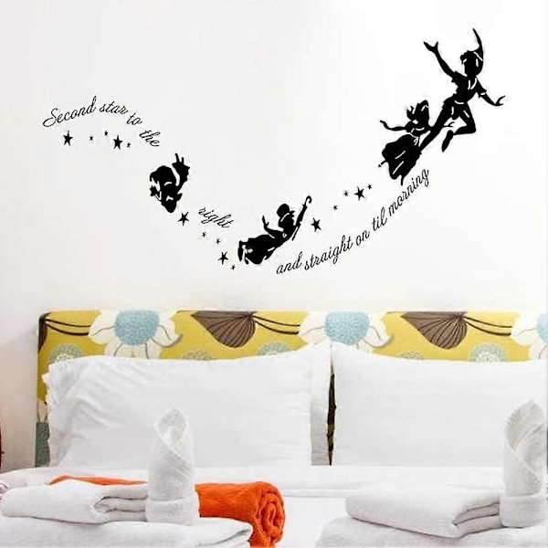 Peter Pan-figurer Väggdekaler Citat Inspirerande Ord Avtagbar Väggdekal, Barn Barn Baby Hem Rum Barnkammare DIY Dekorativ Limmad Konst W
