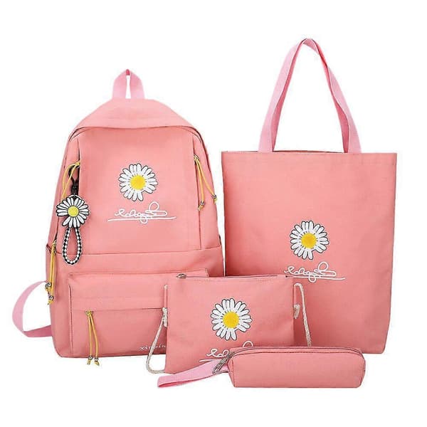 Dame 4-delt sæt Daisy Canvas Rygsække Studenter Skoletasker 30L