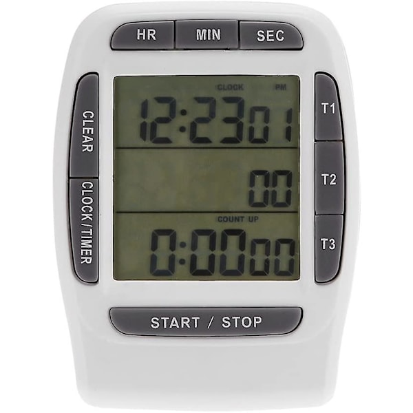2024 Køkken Timer med 3 Kanaler - Bærbar Digital Multi-kanal Timer med 3 Kanaler LCD Timer Præcis Tim[C]