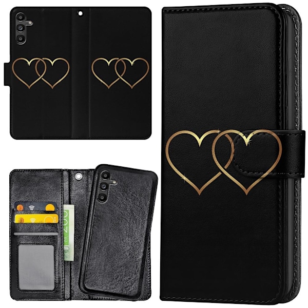 Samsung Galaxy A35 5G - Wallet Case/Etui Dobbelt Hjerter (C)