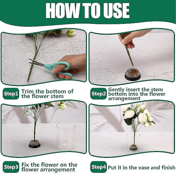 8 st Blomma Grodor Runda Mässing Blomhållare Japansk Ikebana Vas Blomgrodor Blomsterarrangör (1.