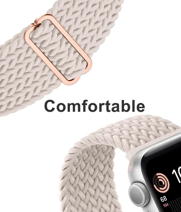 Apple Watch-kompatibel nylonrem til mænd og kvinder, justerbar elastisk rem til 40 mm, 38 mm, 41 mm Solo Loop-rem[C]