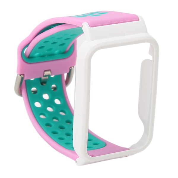 Åndbar Silikon Urrem med Beskyttelsesbumper Tilbehør Passer til Mi Band 7 Pro Pink Grøn og Hvid Etui[C]