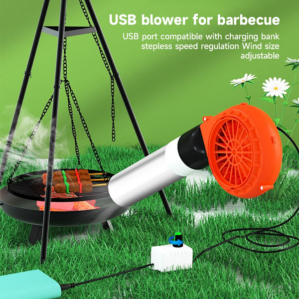 Bärbar grillfläkt luftblåsare handhållen batteridriven grillfläkt luftblåsare utomhus camping picknick grill matlagningsverktyg null - No switch 0.17