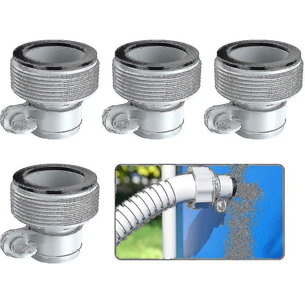 Pool Adapter, Set med 4 Pump Adaptrar, Pool Slangadapter, Slangadapter B för Poolfiltreringssystem (grå)[C]