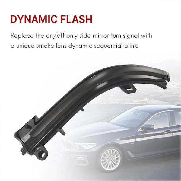 2st Dynamisk Styrsignal LED Bakre Spegel Indikator Blinkers För F20 F30 F31 F22 F23 F32 X1 E84 1 (C)