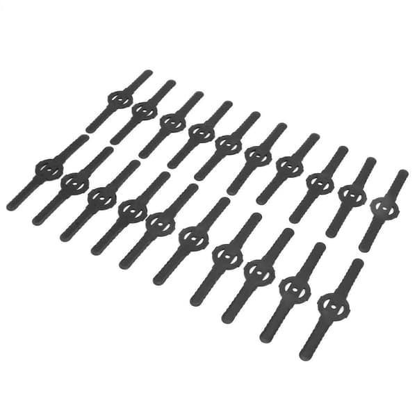 20 stk. plastikplæneklipperblade, elektrisk havetrimmer, lange blade, trimmer tilbehør, sort