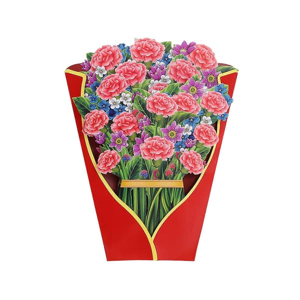 3D Mors Dag Grattiskort Papper Snidade Blommor Semestergåva