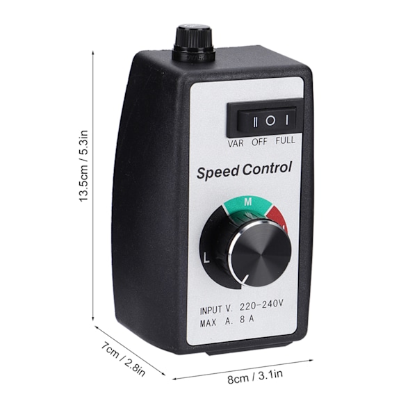 Universal elektronisk trinnløs hastighetsregulator Bryterregulator for motorvifte kanalvifte EU 230V