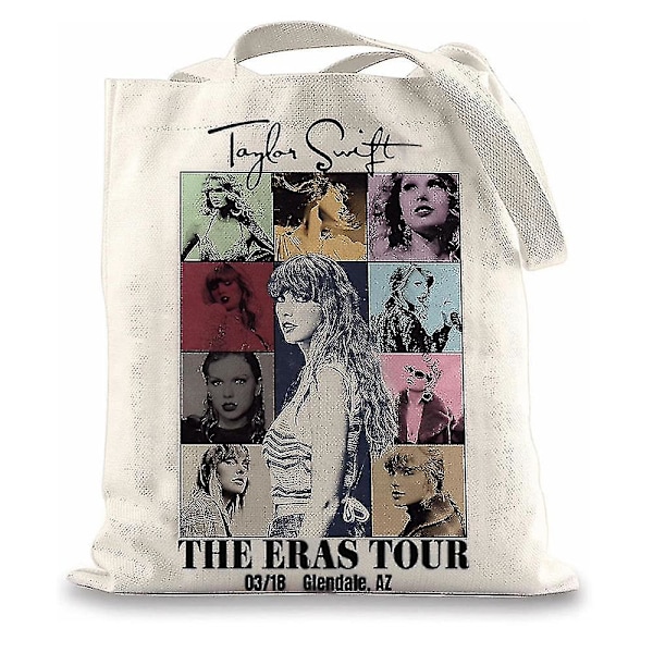 Taylor Swift The Eras Tour Canvas Handlepose - Skulderveske - Shopperposer - Gaver til TS-fans - Musikkelskende [C]