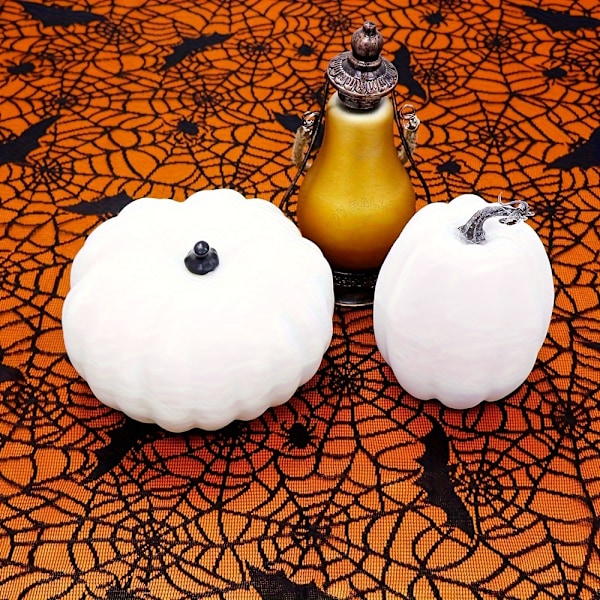 Halloween-Duk 1-Pack, Rektangulär Svart Spets Polyester, Spindelnätsdesign för Spöklikt Matbord, Maskintvättbar, Mångsidig Användning, 60\"