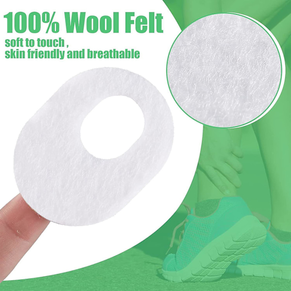 60-pack Förhårdnadsplåster Mjuka Filt Förhårdnader Oval Form Liktornsplåster, Vita (C)
