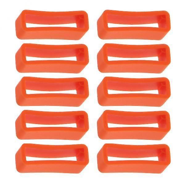 2x10 Stykker Gummi Udskiftning Urrem Læder Rem Løkker 24mm Orange (C)