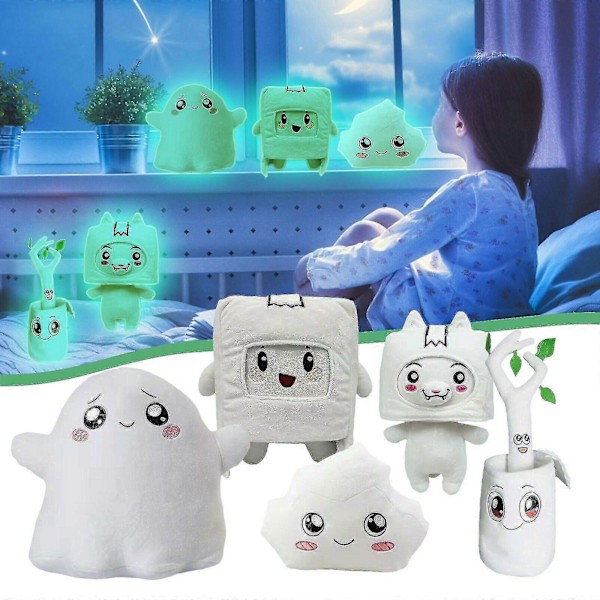 Lankybox P Leksak Glow In The Boxy Foxy Lysande Plysch
