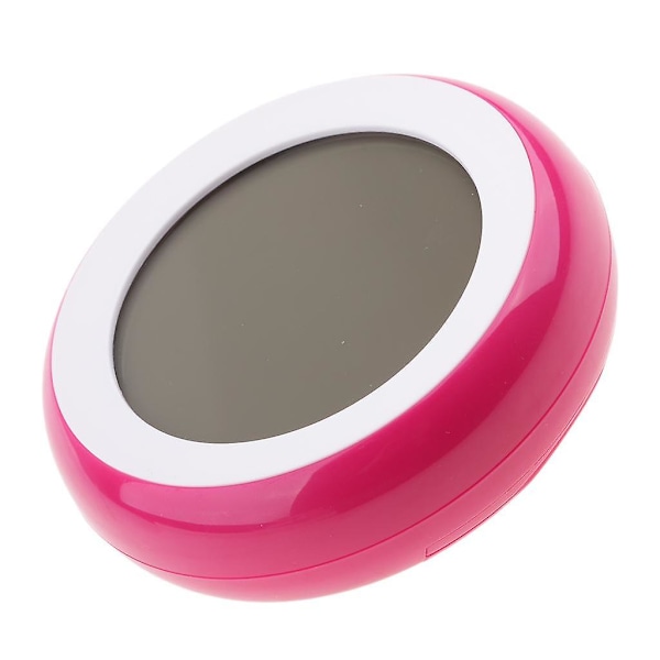 Bakgrundsbelyst Touchskärm Hygrometer Tid Temperatur Klocka Termometer Rosa (C)