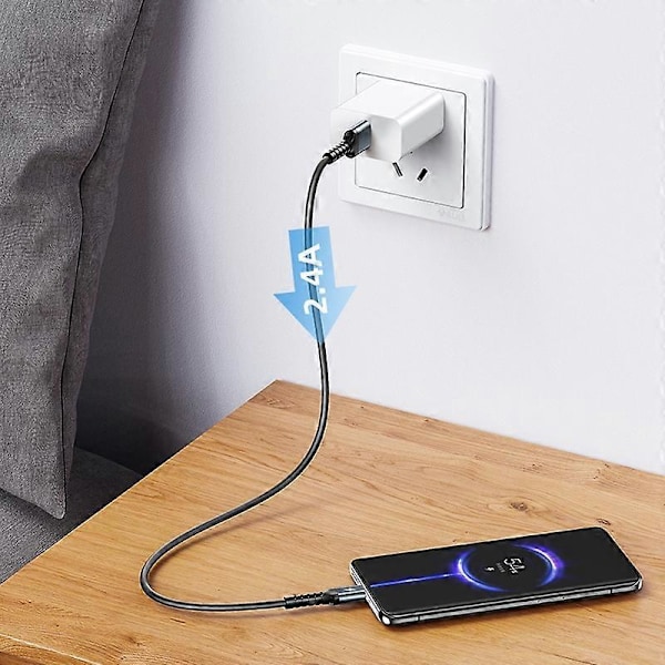 REMAX USB til Micro USB 2.4A Datakabel White