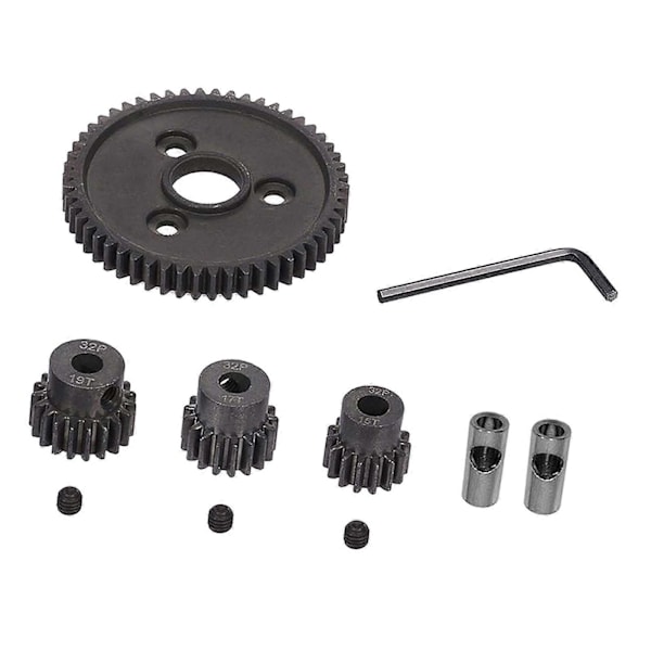 RC Bil 54T 0.8 32 Pitch Spur Gear med 15T/17T/19T Pinions Gear Set (C)