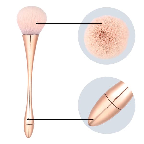 2 stk. pudderbørster, bløde og fluffy til daglig makeup, rosaguld