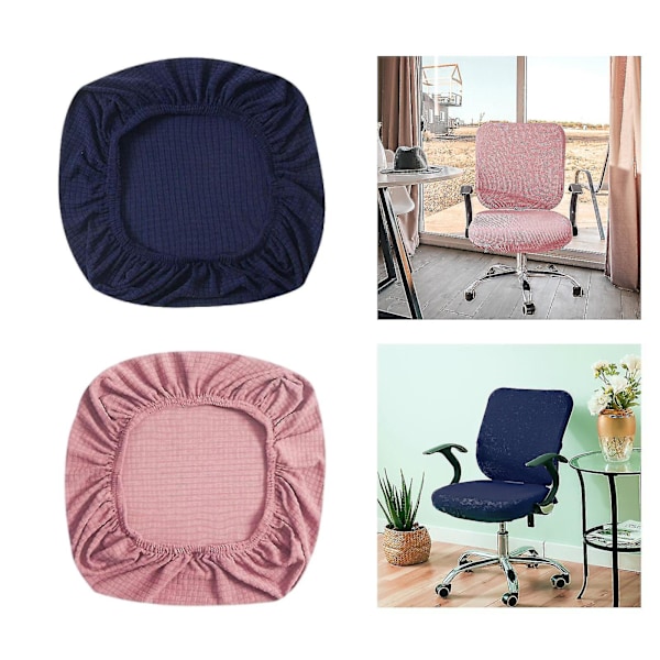 2 stycken kontorsstolsöverdrag i elastiskt material, utdragbara sätesöverdrag för