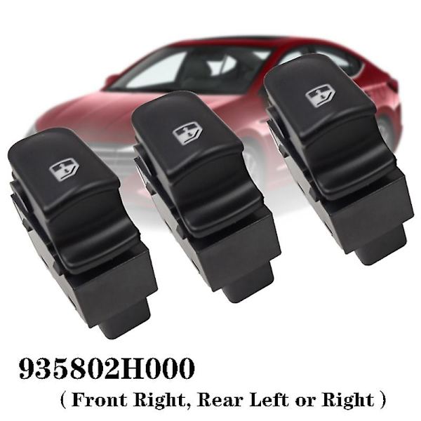3 st. Elhissbrytare för framhöger, bakre vänster eller höger fönsterknappar för Hyundai Elantra HD 2006-2009 935802H000