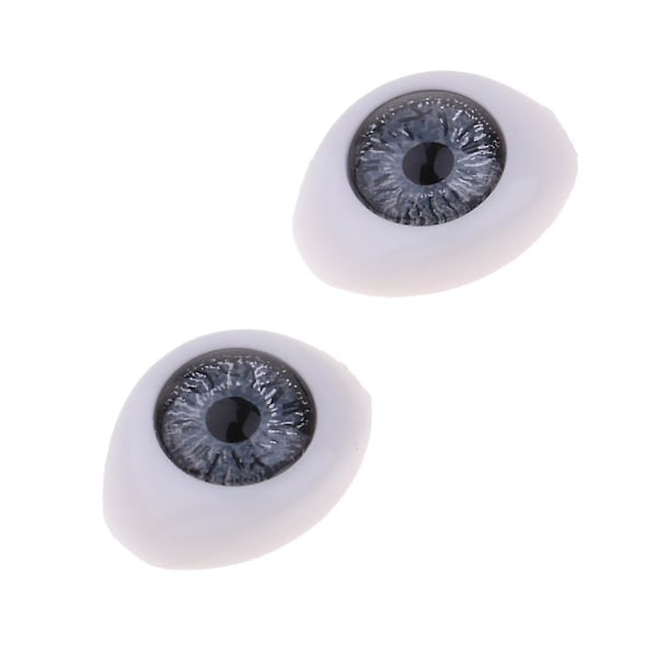Säkerhetsögon 14mm Akryl Ögon för 1/4 BJD Docka DIY Tillverkning Silver (C)