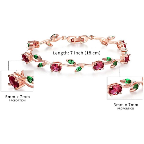 Underbart vitguldpläterat AAA Cubic Zirconia Ädelsten Blomsterranka Armband för Mödrar Flickor Flickvänner (C)
