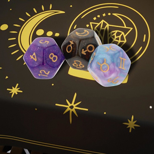 Multi Sided Terningesæt Brætspil Dungeons D&D RPG Spil Rollespil Bar Legetøj Lilla Grøn Kaffe (C)