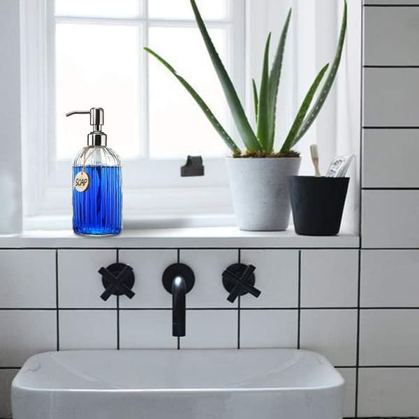 Økonomisk håndsåpedispenser 473ml Rustfri pumpe Klart glass