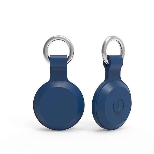 Case för AirTag, 2 st mjuk silikon anti-scratch Vattentätt skyddande cover med nyckelring för nycklar, plånbok, bagage, husdjur Dark Blue