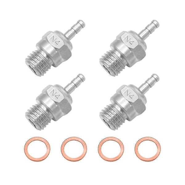 4 stk. Hot Glow Plug N4 Tennplugger Nitro Motordeler Erstatter Os For Redcat 1/8 1/10 Rc Bil Lastebil