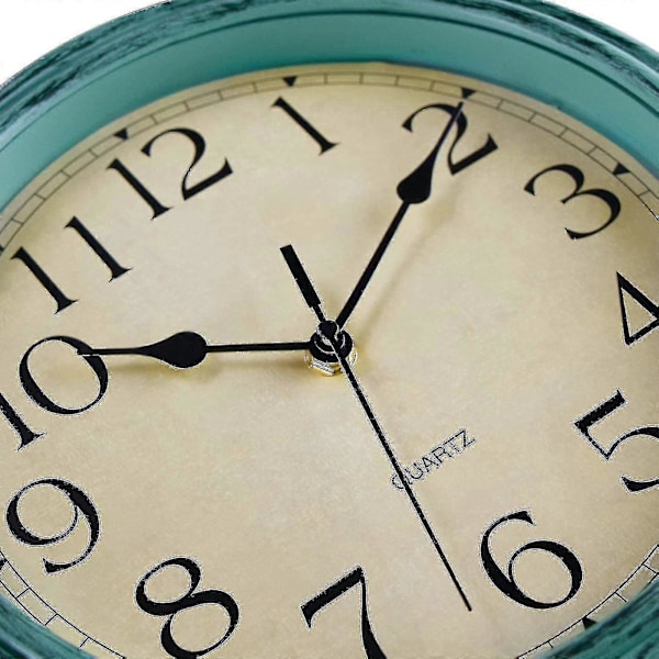 Tyst No Tick Ro Retro Kvartsväggklocka (12 tum) - Blå-Kod11944