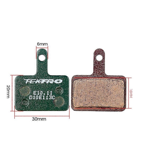 TEKTRO 2 Par E10.11 Bromsbelägg Cykel Hydraulisk för Shimano M335 395 (C) Green