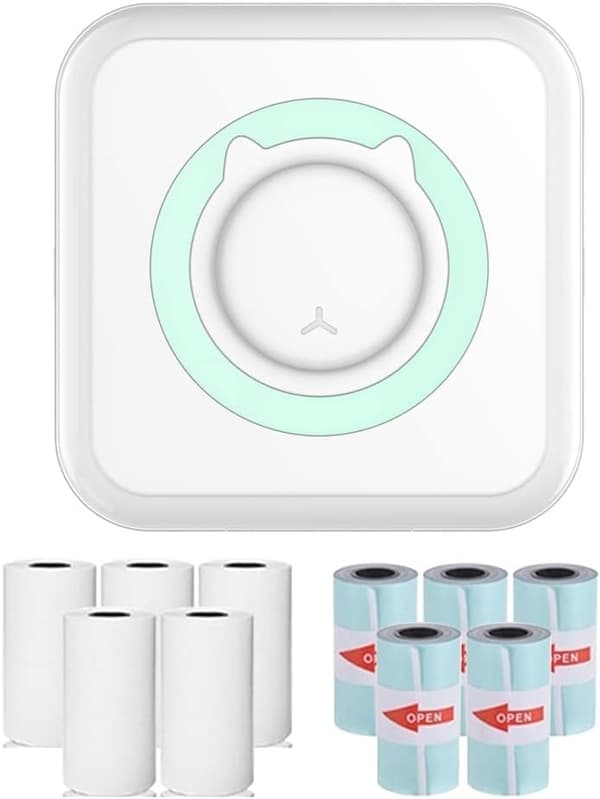 Mini fotoprinter, bærbar lille Bluetooth termisk printer inkl.
