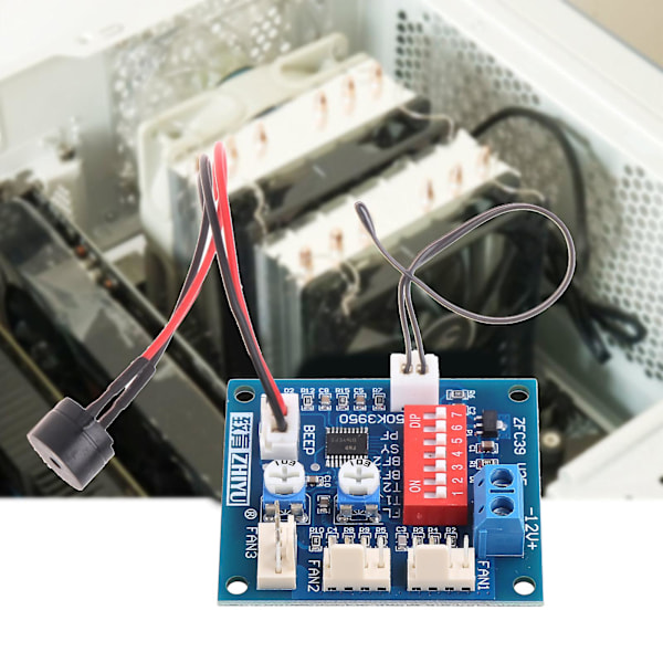 12V PC Fläkt Temperaturkontroll PWM Hastighetsregulator Modul Alarm Summer Sensor med Alarm I6(FCC)