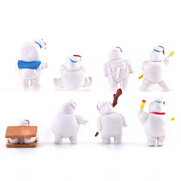 8 st Ghostbusters Afterlife Mini Figurer Puft Marshmallow Man Leksaker Cartoon Dockor Present