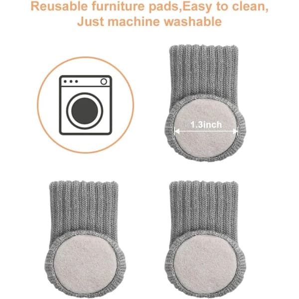 24-pack Stolsockor i Stickat Material, Halkfria, Skyddar Mot