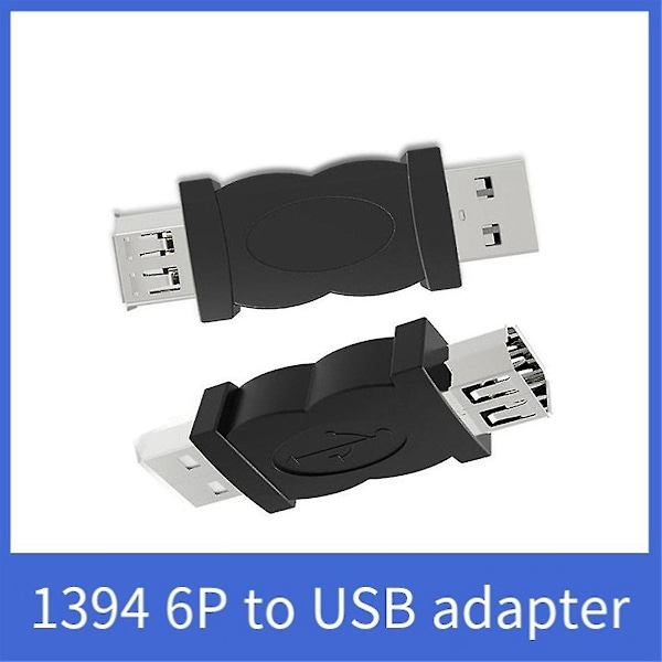 USB til 1394 6P Connector USB til Firewire Multifunktionel Bærbar Praktisk 6-polet USB Han til 1394 Konverter