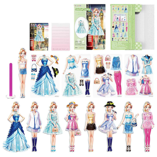 Magnetic Dress Up Princess Paper Dolls For Girls Funny Magnetic Dress-up Doll